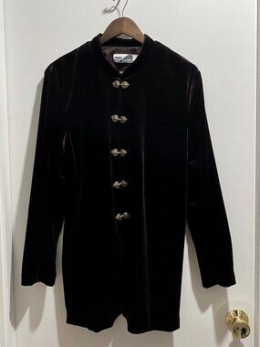 Vintage Brown Velvet Steampunk Goth Boho Equestrian Imperial Collar Cardigan 16